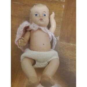 Dream Baby Composition Doll  7.5" Tall 1940's Ceramic Jointed Body Vintage Antiq